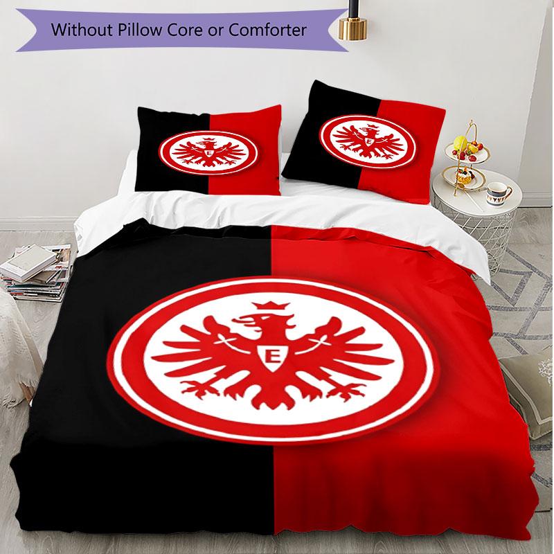 3pcs Duvet Cover Set (1*Duvet Cover + 2*Pillowcase, Without Core), Eintracht Frankfurt Print Soft All‑Season Bedding Set, Home Bedroom Decor Gift