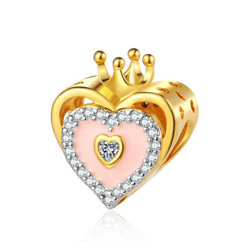 New Heart-Shaped Multiple Series Charm Bead Applicable To Original Plating Copper Jewelry & Diy Making Fine Unique Jewelry Gift