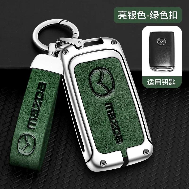 

2025 Hot Metal&Leather Car Key Case Cover Protection For Mazda 3 Alexa BP CX3 CX4 CX5 CX-5 CX8 CX-9 CX-30 CX30 CX50 2020 2022 Ac