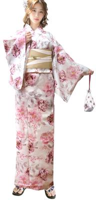 [Aletta domani] Conjunto de 2 piezas de Yukata para mujer: Conjunto de Yukata y Obi (Obi de ancho medio, Reversible, 100% Algodón, Patrón Clásico, Festival de Fuegos Artificiales, Aya no
