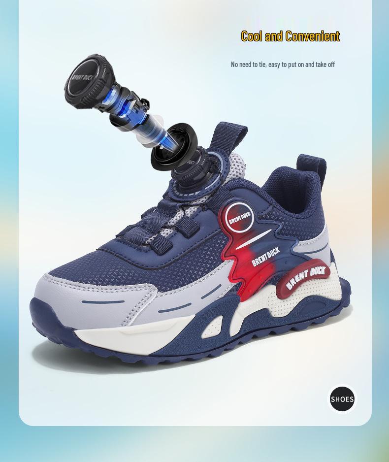 2025 Autumn Waterproof Leather Boys' Running Shoes - Comfortable & Trendy Sports Shoes for Medium to Large Children