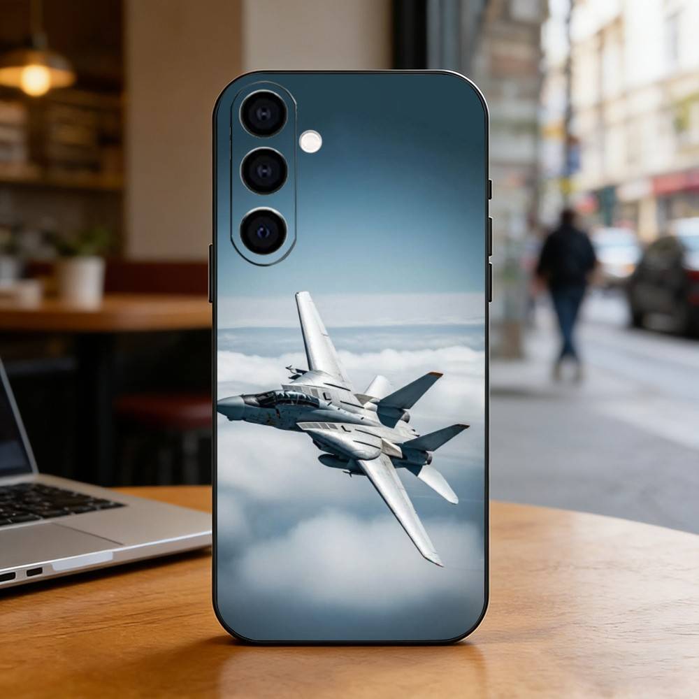 Cool Aircraft Phone Case For Samsung Galaxy A73,A72,A71,A70,A53,A52,A51,Soft Silicone Black Cover