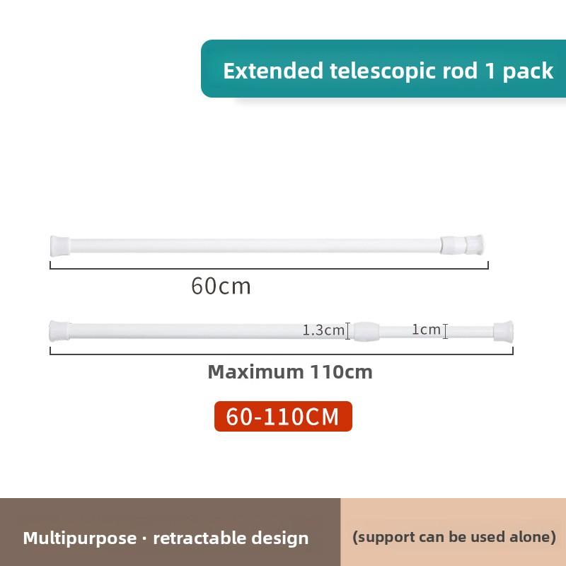 2-Pack Japanese Telescopic Rod Clips, Wall Mount Hook for Curtains and Blinds, PVC Material, 3kg Load Capacity, Multiple Sizes