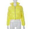 Solid Color Long Sleeve Short Zip Coat Solid Long Sleeve Short Zip-up Outerwear