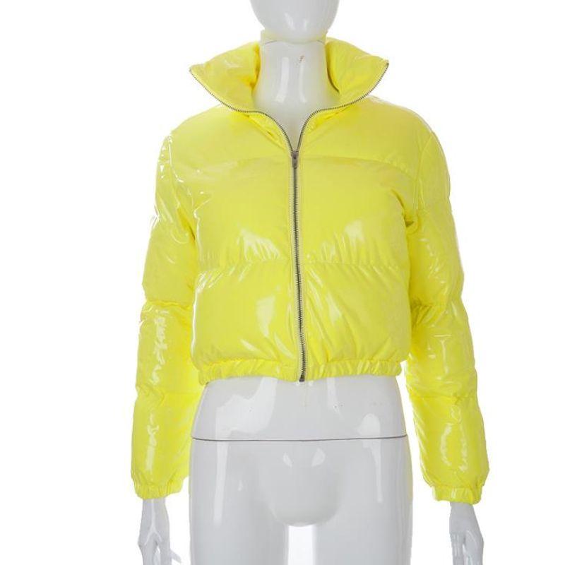 Solid Color Long Sleeve Short Zip Coat Solid Long Sleeve Short Zip-up Outerwear