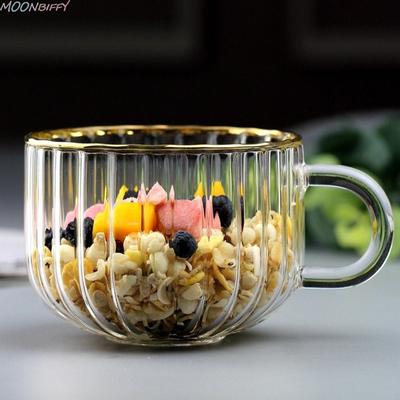Glasbecher, geprägte Tasse, nordischer Stil, Retro, Phnom Penh, Sonnenblume, mit Henkel, Milch, Haferflocken, Frühstücksbecher, Kaffeebecher, Weinglas
