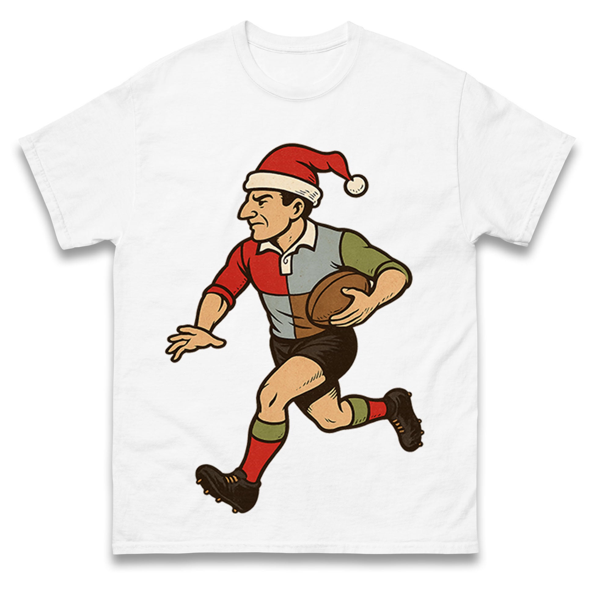 Retro Harlequins Christmas T Shirt Tshirt Mens Womens Unisex Tops Tees 4XL