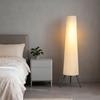 Dimmable Tripod Floor Lamp with Foot Switch, Nordic Standing Lamp with Fabric Shade, 153cm, White and Grey