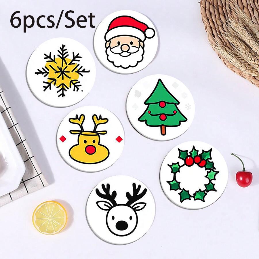 Cross-Border Christmas Silicone Heat-Insulating Coaster for Drinks