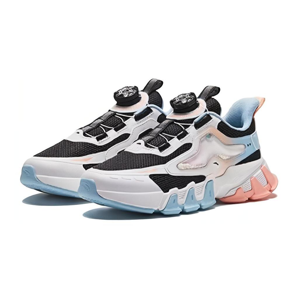 Anta Kids Knob Non-Slip Shock Absorption Mid-Top Casual Shoes Kids Casual Shoes Black White Blue 322418806-3