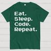 Eat Sleep Code Repeat Cotton Summer Casual Cool Loose T-Shirt