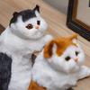 Simulation Furry Hanging Cat Realistic Cat Doll Animal Figurines Plush Hanging Kitten Toy Cute Kitten Model Gift Home Tv Decor
