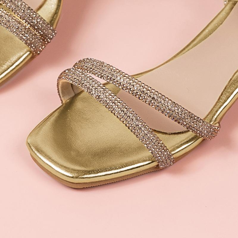 Children Summer Sequins High Heels Sandals Non-slip New Gold Princess Causal Girls Open-toe Sandals Fashion Kids Sandals