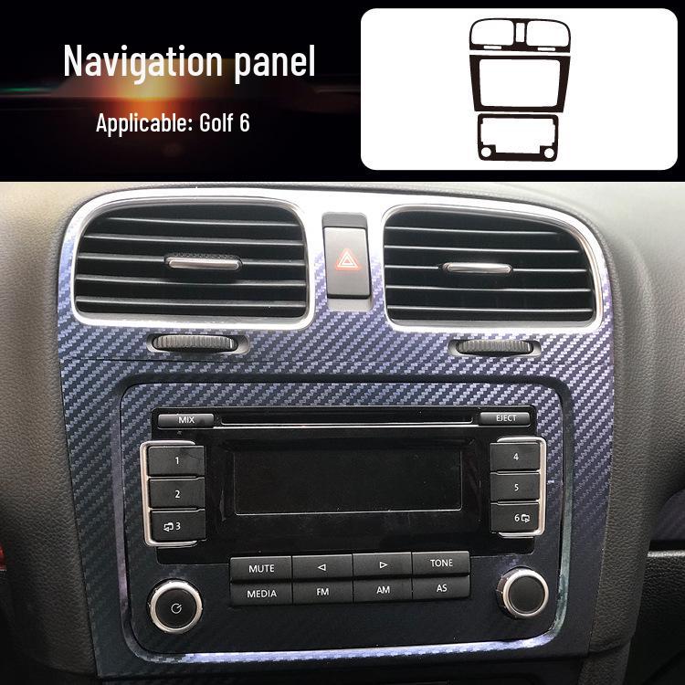 Golf 6 Mittelkonsole Anti-Kick Kohlefaser Aufkleber - Kratzschutz