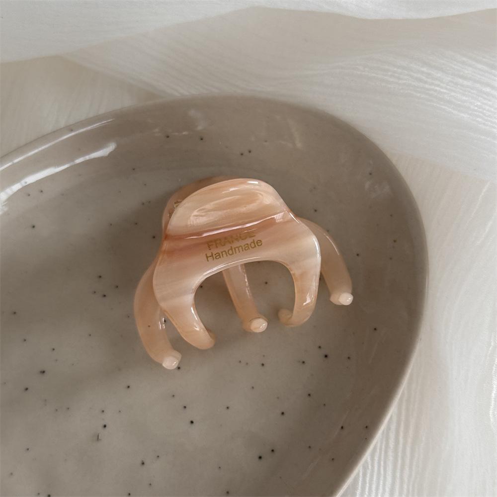 Korean Simple Small Size Octopus Grip Acetate Shark Clip Half-Scratch High-Grade Ponytail Hair Claw Hair Accessories