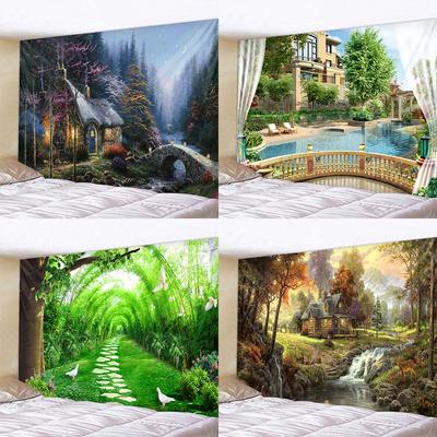 Tapestry Art Decoration Blanket Curtain Home Bedroom Living Room Dream Forest Scenery Window Wall Hanging