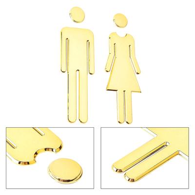 Acryl 3D Toilettenschild Platte Elegante Waschraumtür Wandaufkleber Wc Badezimmer Signage Board Art Home Badezimmer Dekor