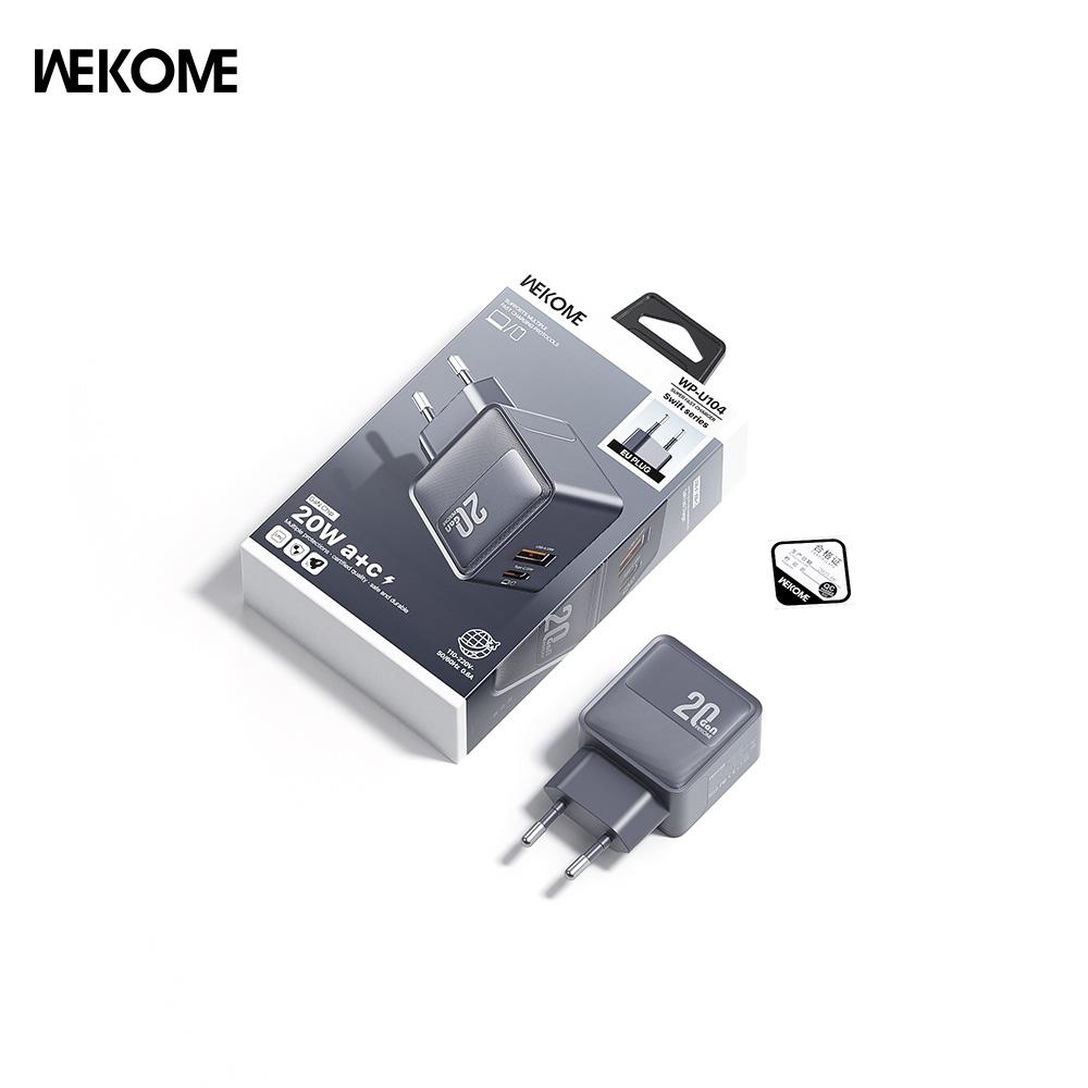 WEKOME 20Wa+C Flash Charger WP-U104 (European Standard) supports multiple fast charging protocols.