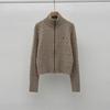 Winter Twisted Cable Knit High Neck Zipper Cardigan - Age-Reducing, Versatile Outerwear