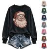 Women's Christmas Print Long Sleeve Crewneck Pullover Sweatshirt Casual Holiday Top