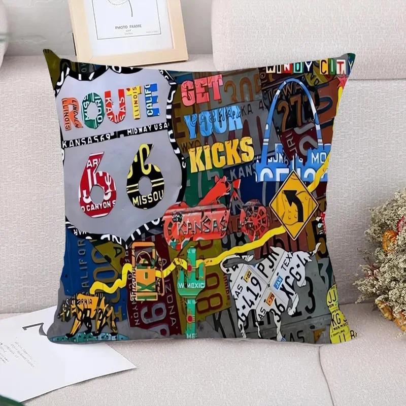 Highway Route  Decoration Living Room Decorative Pillowcase x Couch Pillows Cushion Cover x Cushions Covers Pillow Bed