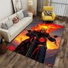 "Flaming Skull Biker Design" suitable as a non-slip mat for the living room or bedroom sofa