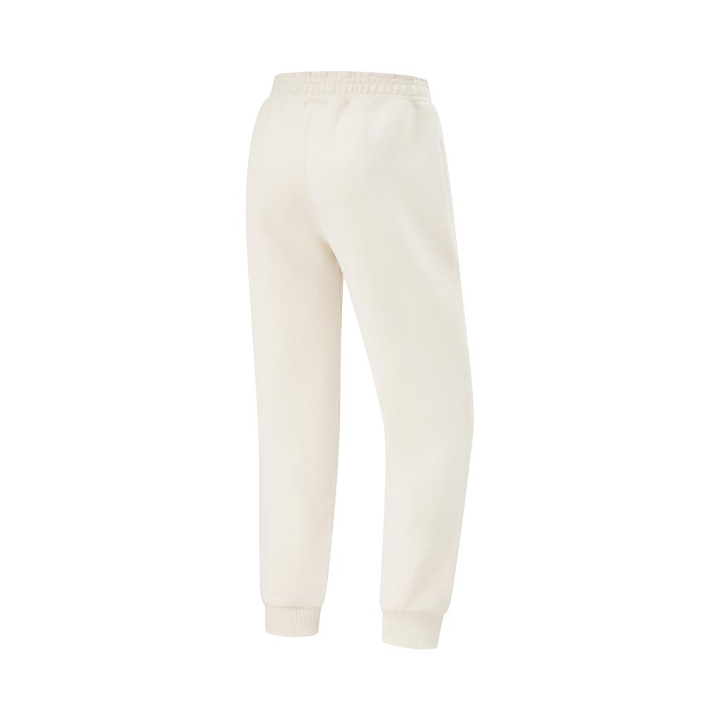 Li Ning Fitness Series Solid Color Mid Waist Tapered Knit Sports Pants Women Bottoms AKLU104-2