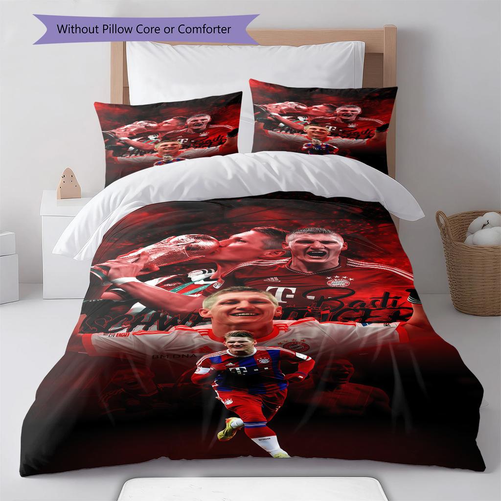 FCB Pattern Bedding Quilt Set Quilt Cover Pillowcase Home Decoration Birthday Gift (1 * duvet cover + 2 * pillowcase, without core)