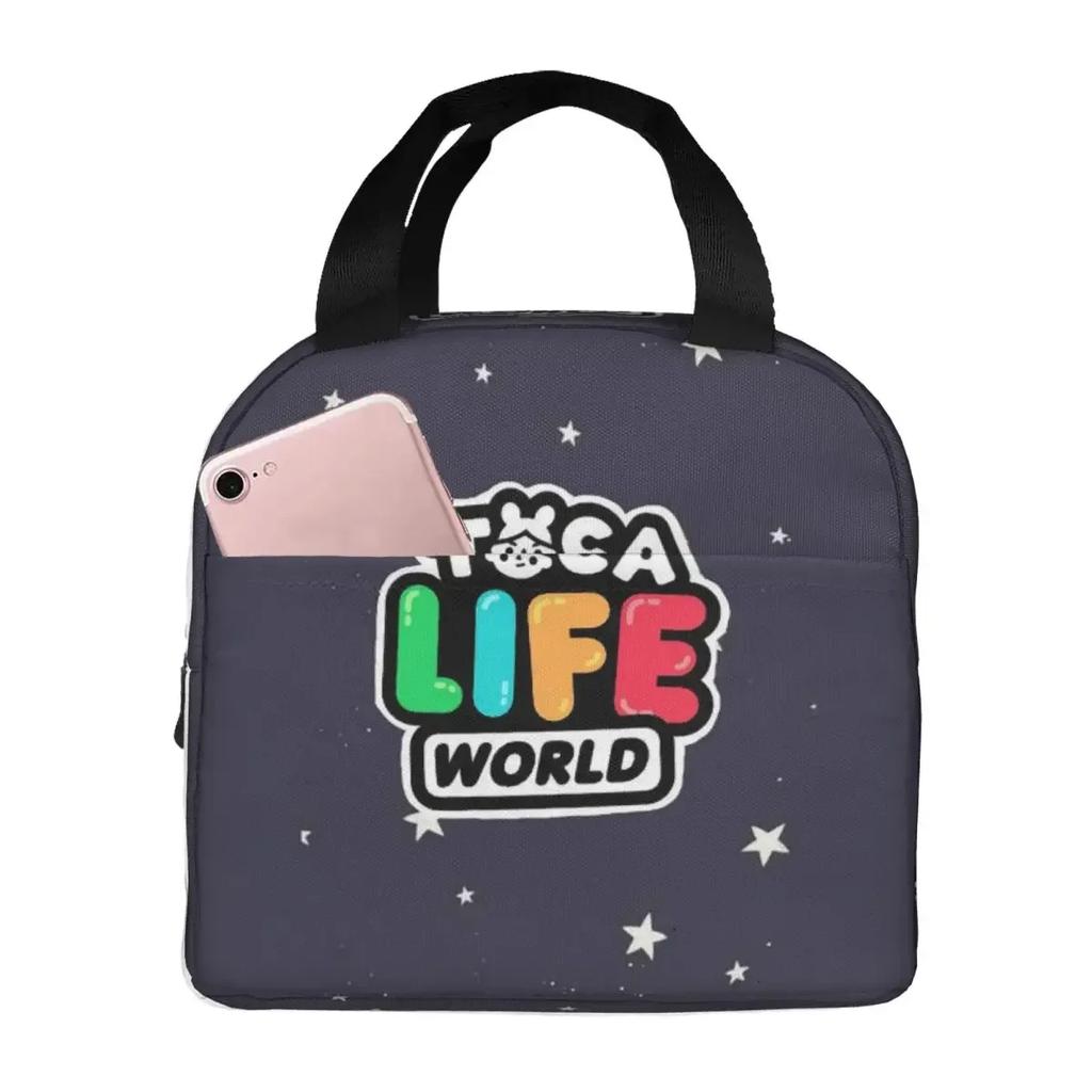 Toca Boca Spiel Isoliert Lunchtasche für Damen Büro Kühlbox Thermisch Essensbox Tragetasche Tragbare Lunchboxen Behälter
