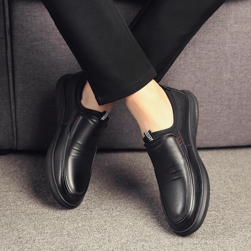 Sleeve Freizeitschuhe Leder Herren Herbst 2025 neue Freizeitschuhe weiches Leder Trend atmungsaktiv weiche Sohle