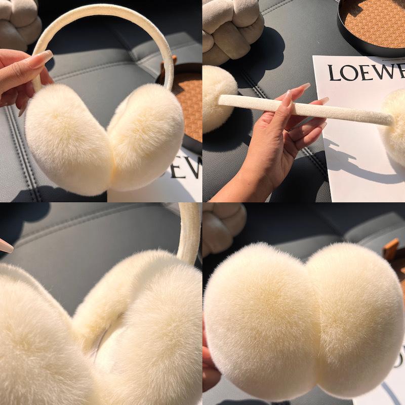 Women Winter Plush Ear Warmers, Cute Foldable Ear Muffs, Windproof Cold Resistant Ear Covers