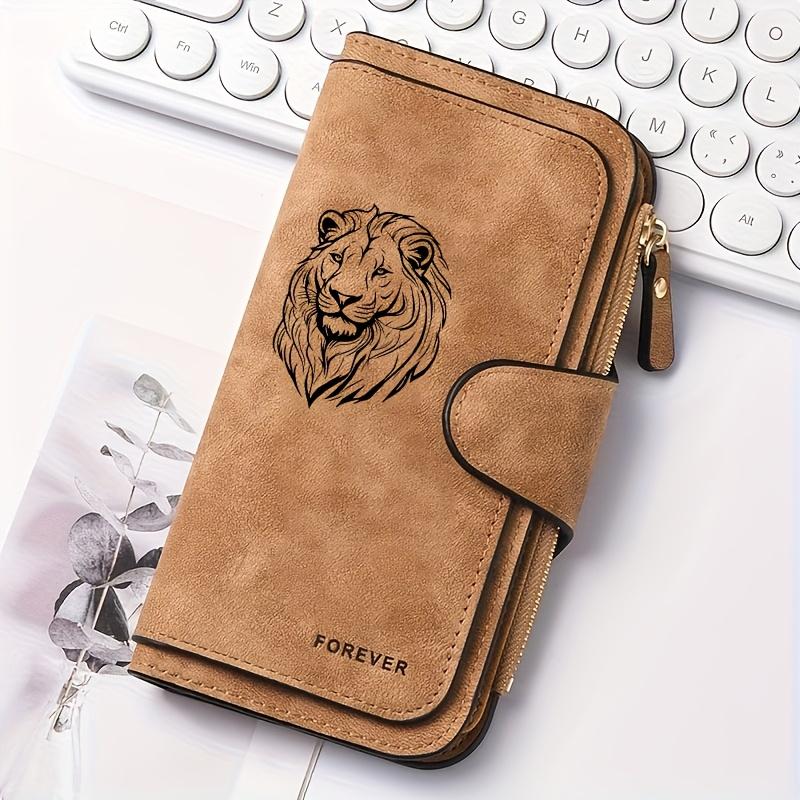 Exquisite Lion-head Men's Wallet, Suitable for Daily Commuting, Multi-functional Design, Essential for Travel, Sleek Appearance, Stylish and