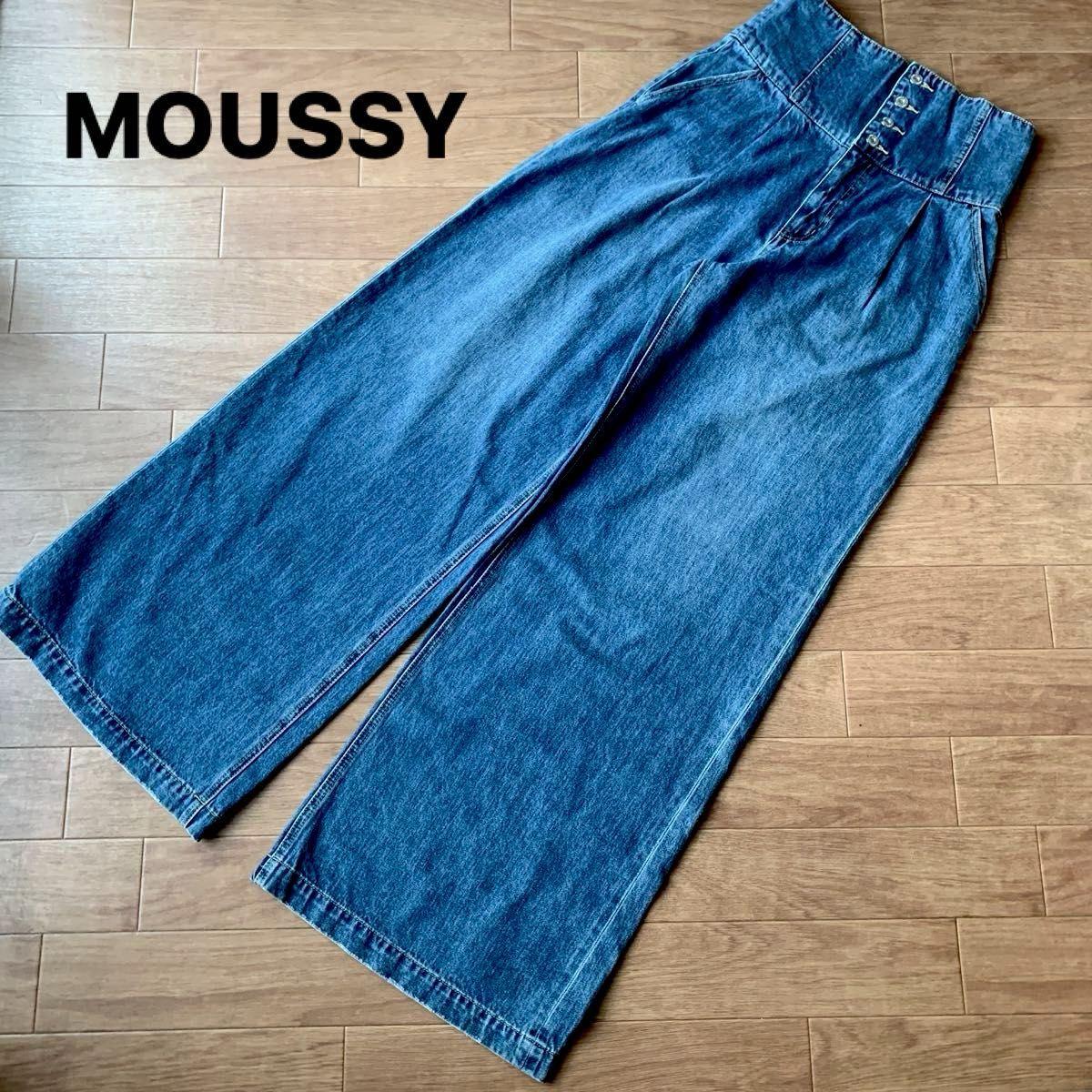 MOUSSY CORSET DESIGN BAGGY Corset Denim Baggy Pants Wide Silhouette Size 2