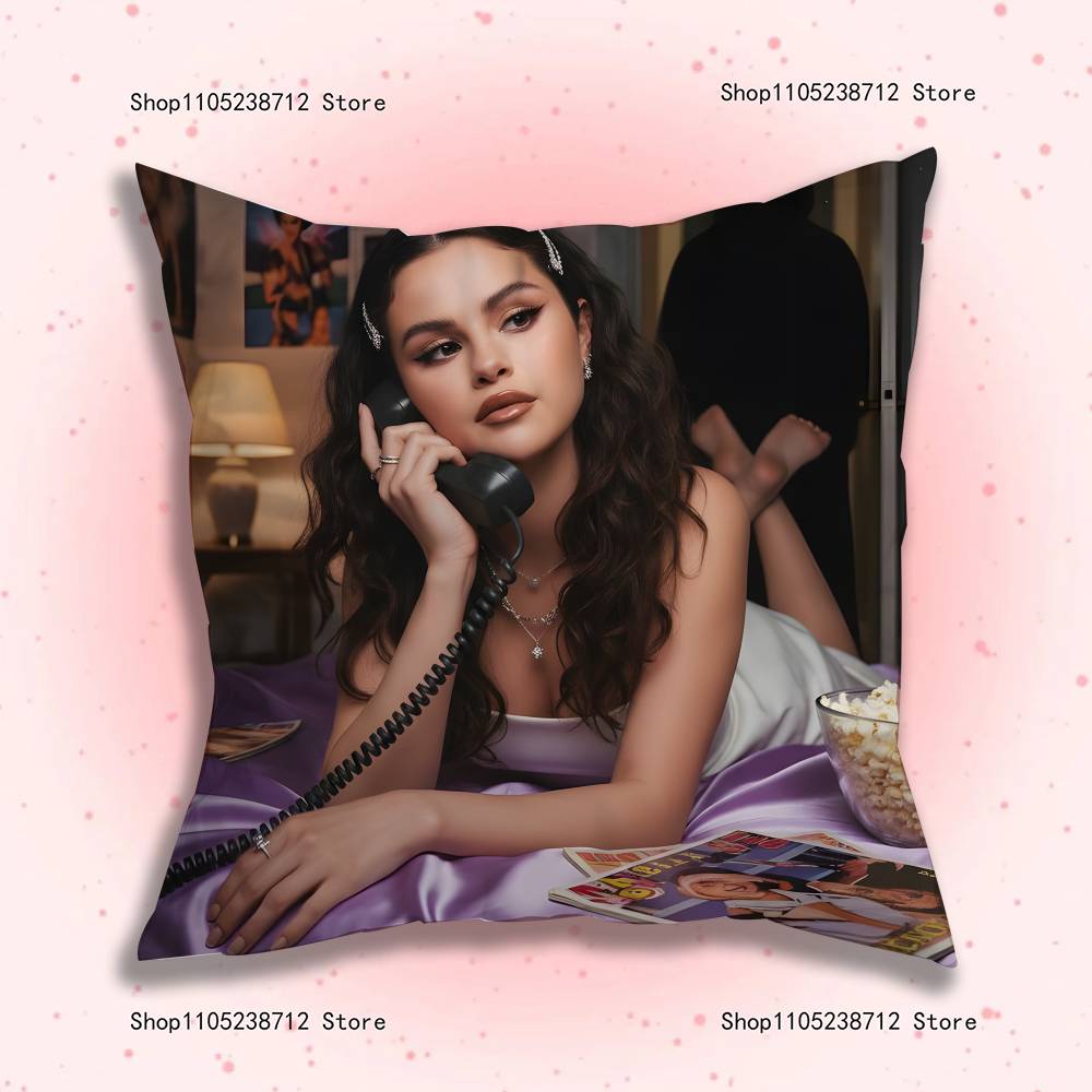 S-Selenas G-Gomez Pillowcase Pillowslip Cushion Plush Boys Girls Cartoon Anime Kawaii Decoration Kids Birthday Cute Gifts