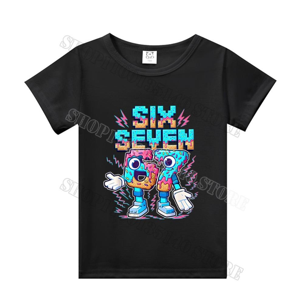 Steal A Brainrot Short Sleeve Children T-shirt 67 Six Seven Cotton Tops Tshirt Boys Girls Clothing Fashion Funny Kid Tee Shirts