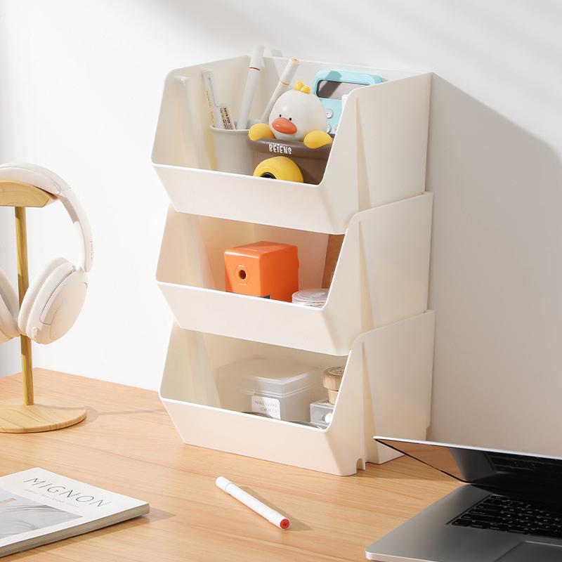Wall-Mounted Japanese-Style Stackable Multi-Layer Storage Box Desktop Sundries Storage Box Bathroom Storage Box