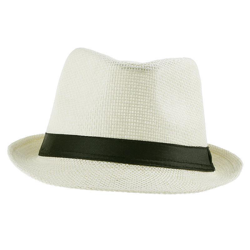 LNPBD Hot Unisex Women Men Fashion Summer Casual Trendy Beach Sun Straw Panama Jazz Hat Cowboy Fedora Hat Gangster Cap