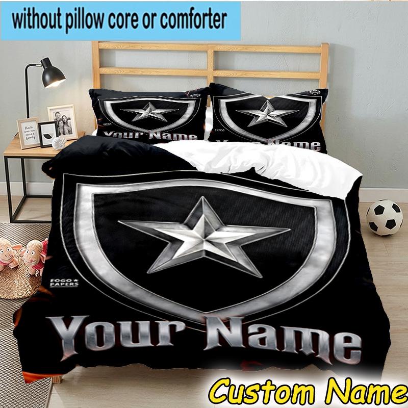 Custom Name Botafogo de Futebol Bedding Set 3PCS Duvet Cover Closure Includes 1 Duvet Cover & 2 Pillowcases for All Seasons Bedroom Decor