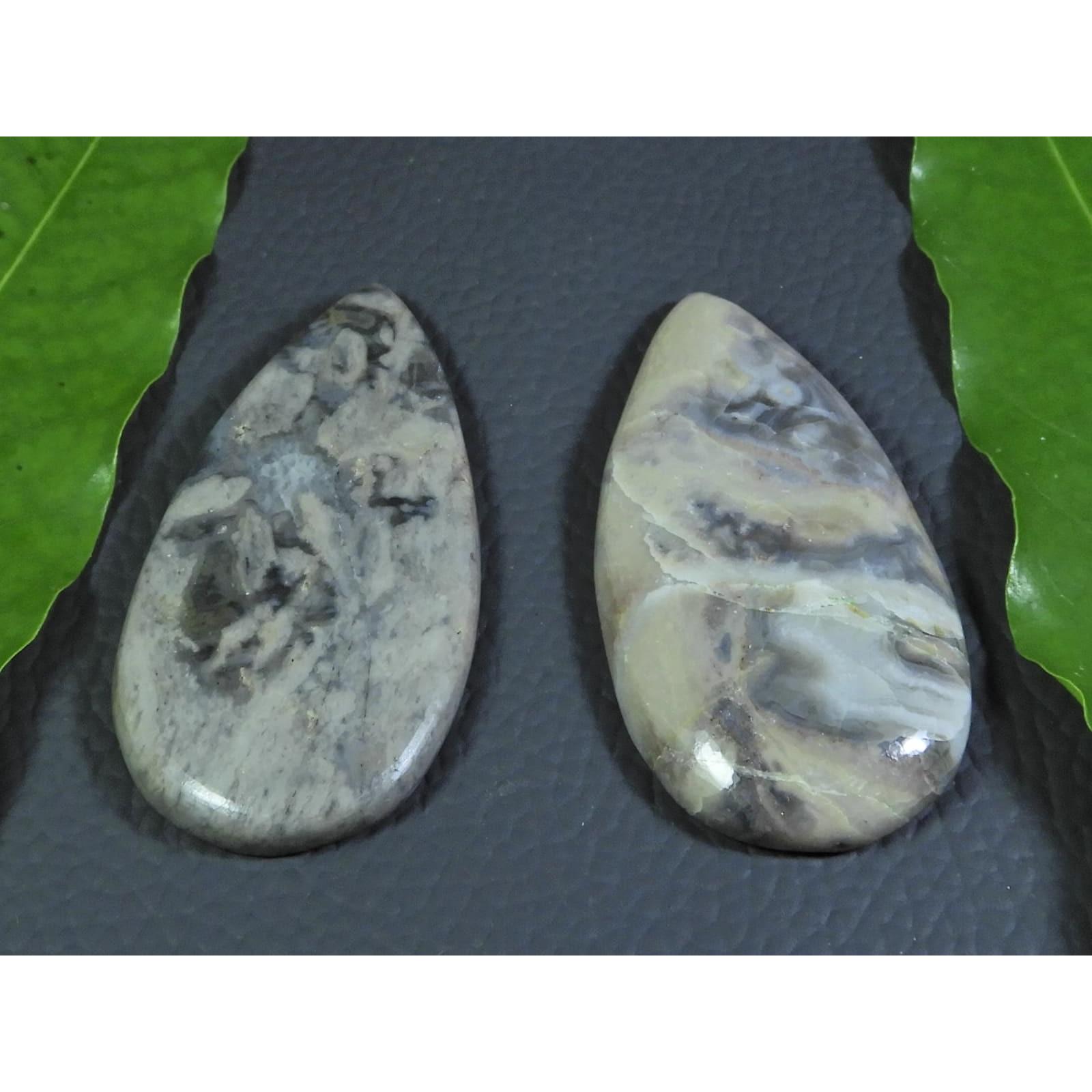 

125Cts. Natural Coffee Bean Jasper Pear Cabochon Loose Gemstone 2 Pcs Lot A-324