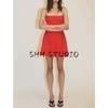 Summer New Back Bowknot Decoration Dress French style Sling Elastic Short Dress 8186111