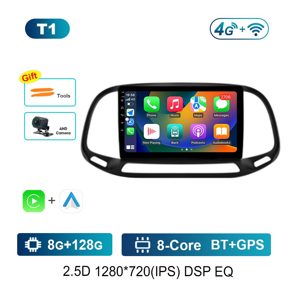 9 Inch Car Video Multimedia Player Android System GPS Navigation for Fiat Doblo 2015 - 2019 Carplay WiFi Touch Screen Bluetooth