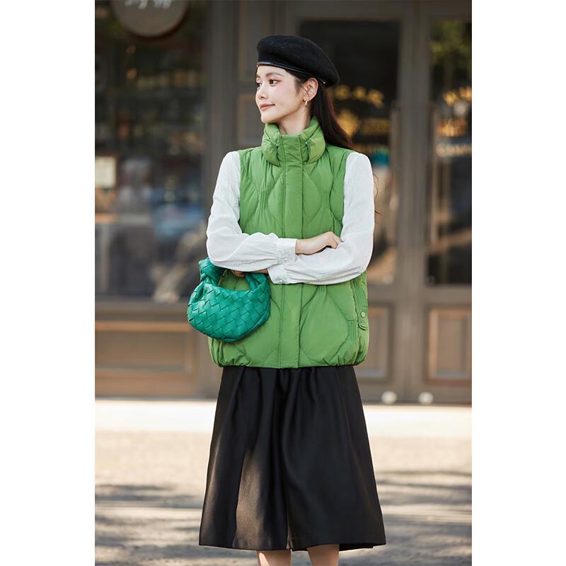 Fengxun Women's Casual Stand Collar Down Vest