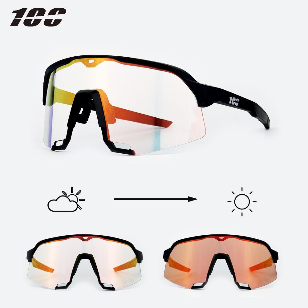 100 Okulary Rowerowe Fotochromatyczne Profesjonalne Okulary do Jazdy na Rowerze Szosowym dla Mężczyzn Wiatroodporne Okulary Przeciwpiaskowe Rowerowe Okulary