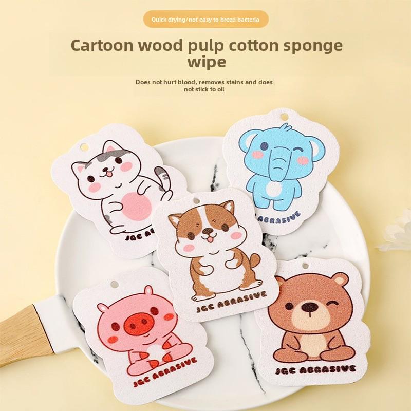 Eco-Friendly Wood Pulp Dishwashing Sponge: Natural Absorbent Scouring Pad for Kitchen Cleaning and Pot Washing