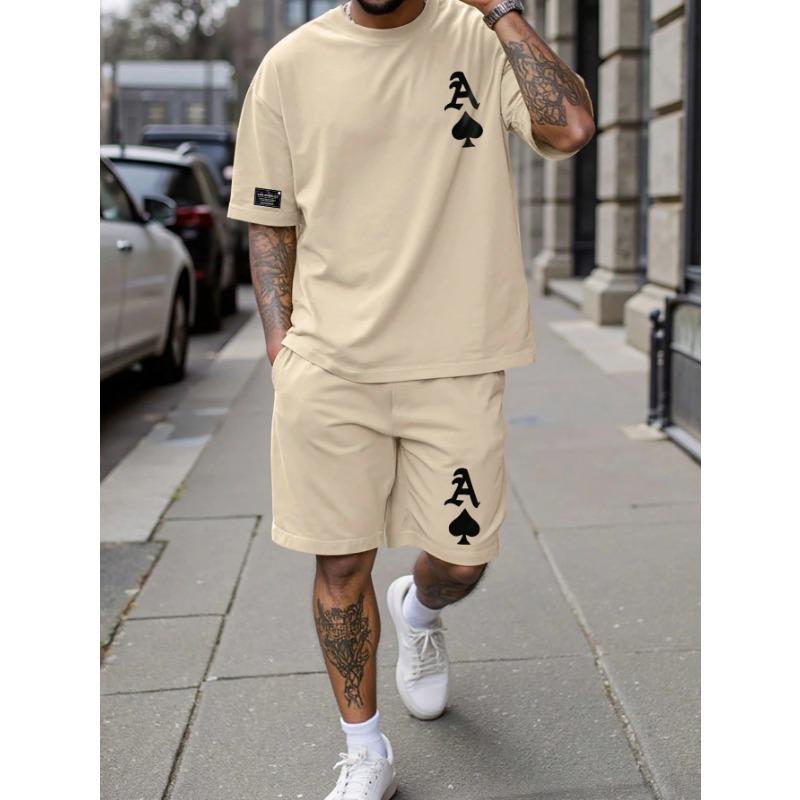 Summer Men's Sportswear Short sleeve T-shirt Suit Two-piece Outdoor Travel Clothing Oversized Man Shorts Training Clothes