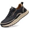 Thick Sole Walking Vulcanized Shoes Hard-Wearing Male Footwear Fashion Casual Shoes Genuine Leather Antiskid Sneakers Breathable
