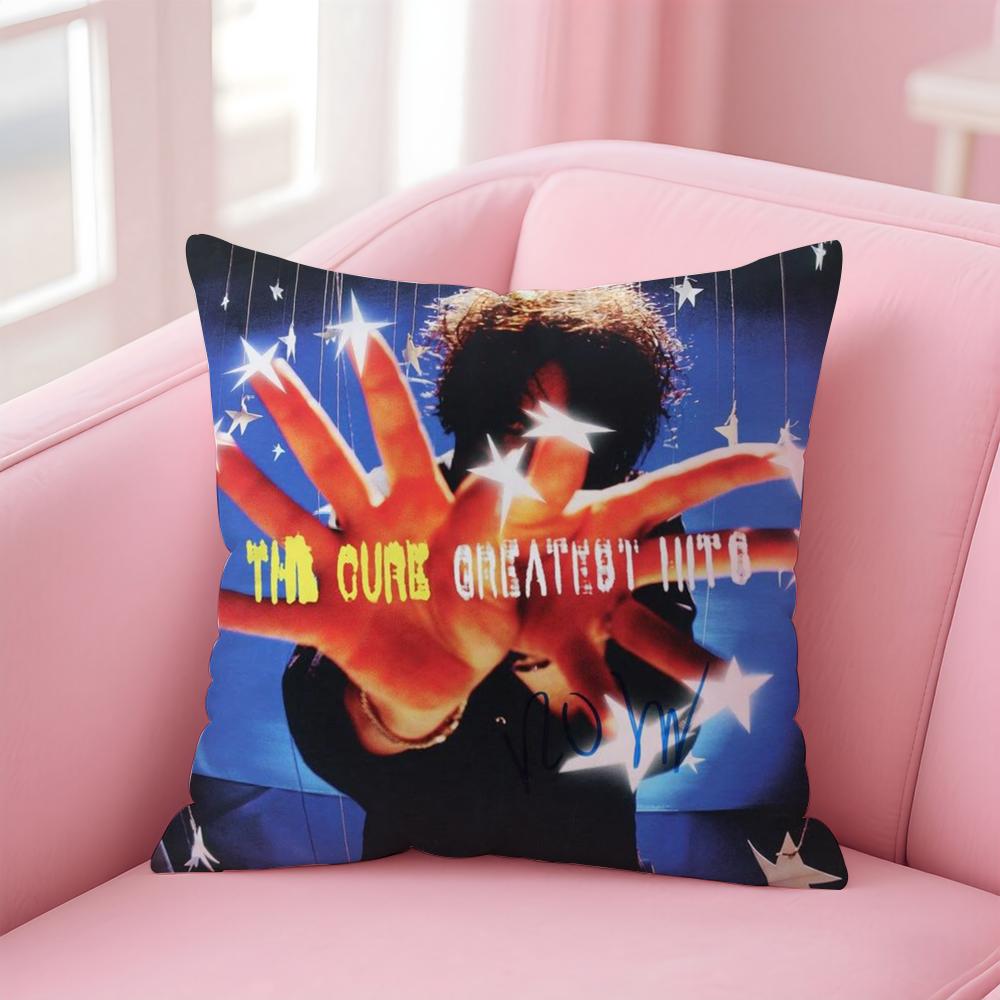 British Postpunk Rock Band TThe Cure Cushion Cover Pillow Case Soft Skin Friendly Fabric  Concealed Zipper