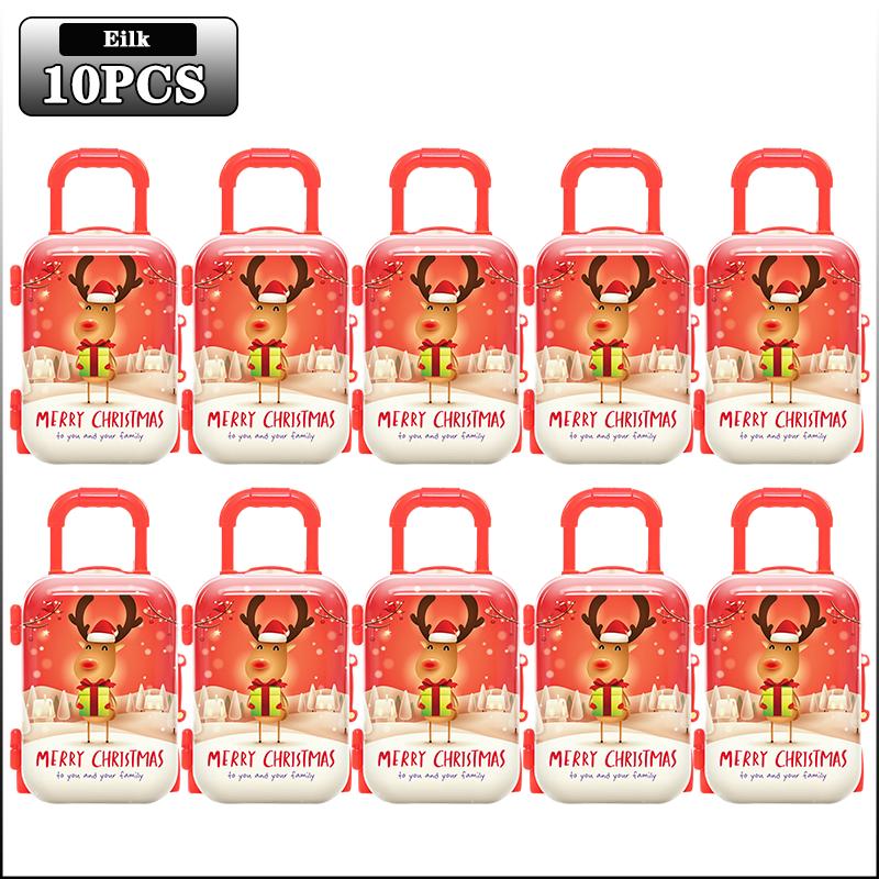 1-20PCS Christmas Mini Trolley Candy Box Cartoon Coin Purse Creative Kids Holiday Gift Box Party Favor Christmas Decoration