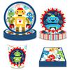 Robot Cartoon Themed Disposable Tableware Paper Plates Cups Kids Favor Balloons Birthday Party Baby Shower Decorations Supplies