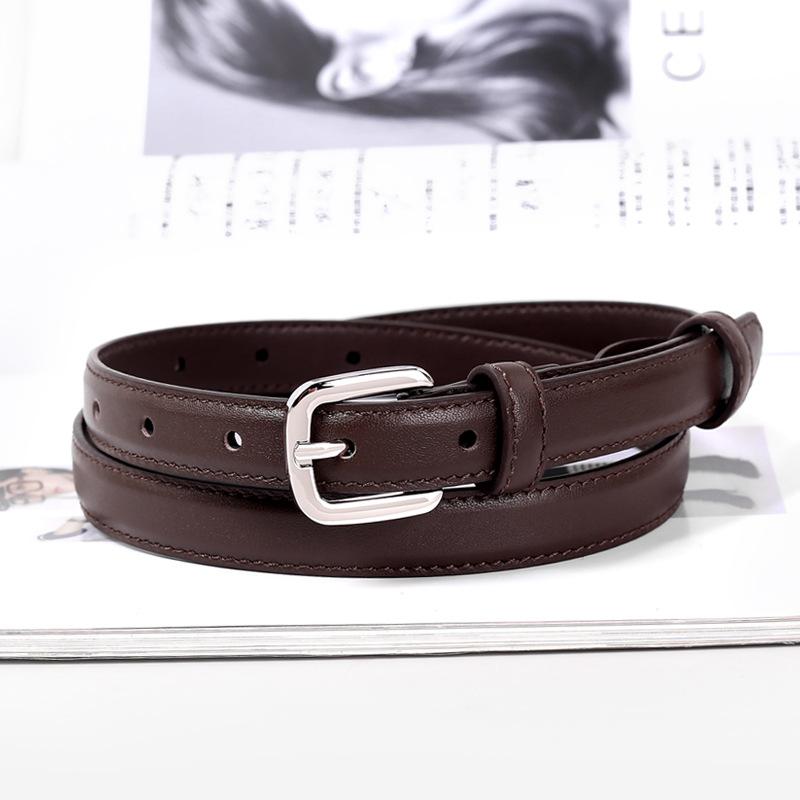 First Layer Cowhide Women'S Belt Summer Leather Decoration With Skirt Narrow Belt